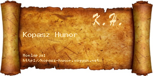 Kopasz Hunor névjegykártya